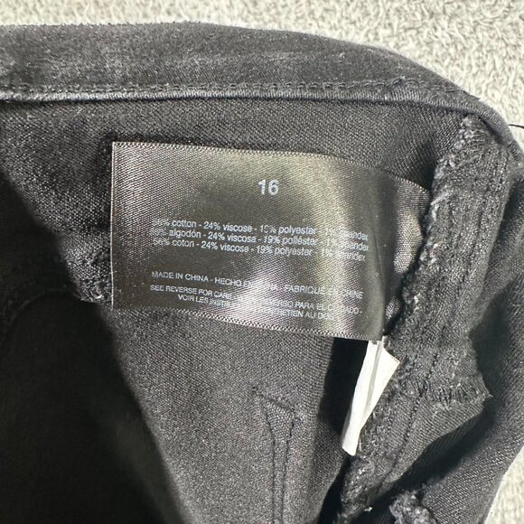 Nine West Pants Womens Jeans 16 Black Heidi Pull On Skinny Flat Front Cotton - Picture 12 of 12